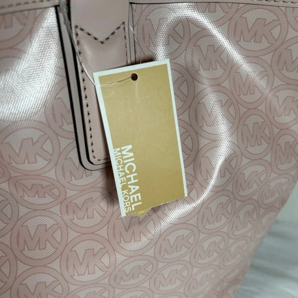 Michael Kors Jodie Large Tote Bag Powder Blush Pink Monogram NEW